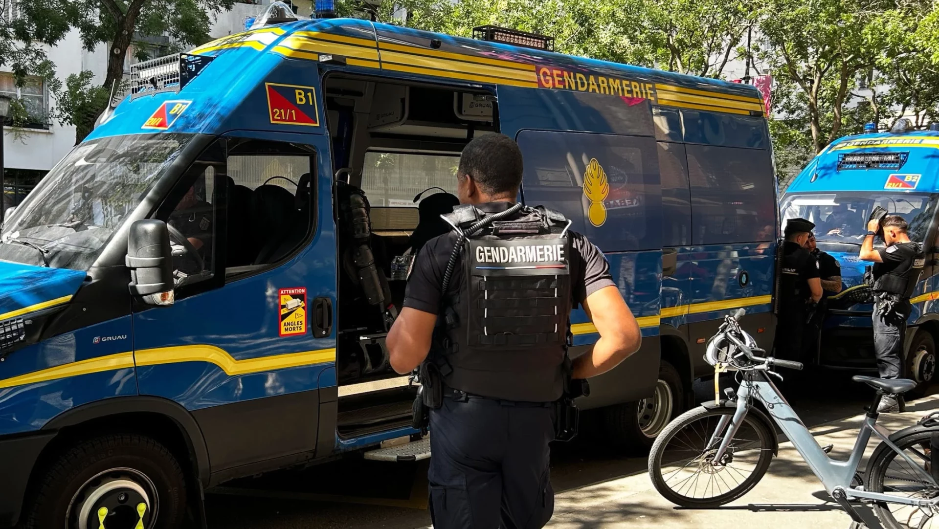 Law enforcement units preparing for deployment during the Paris 2024 Games