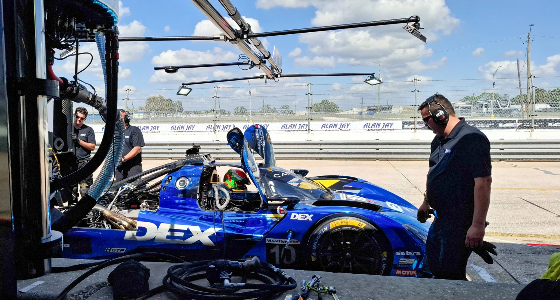 Racing driver Louis Delétraz during a training session at Sebring Raceway