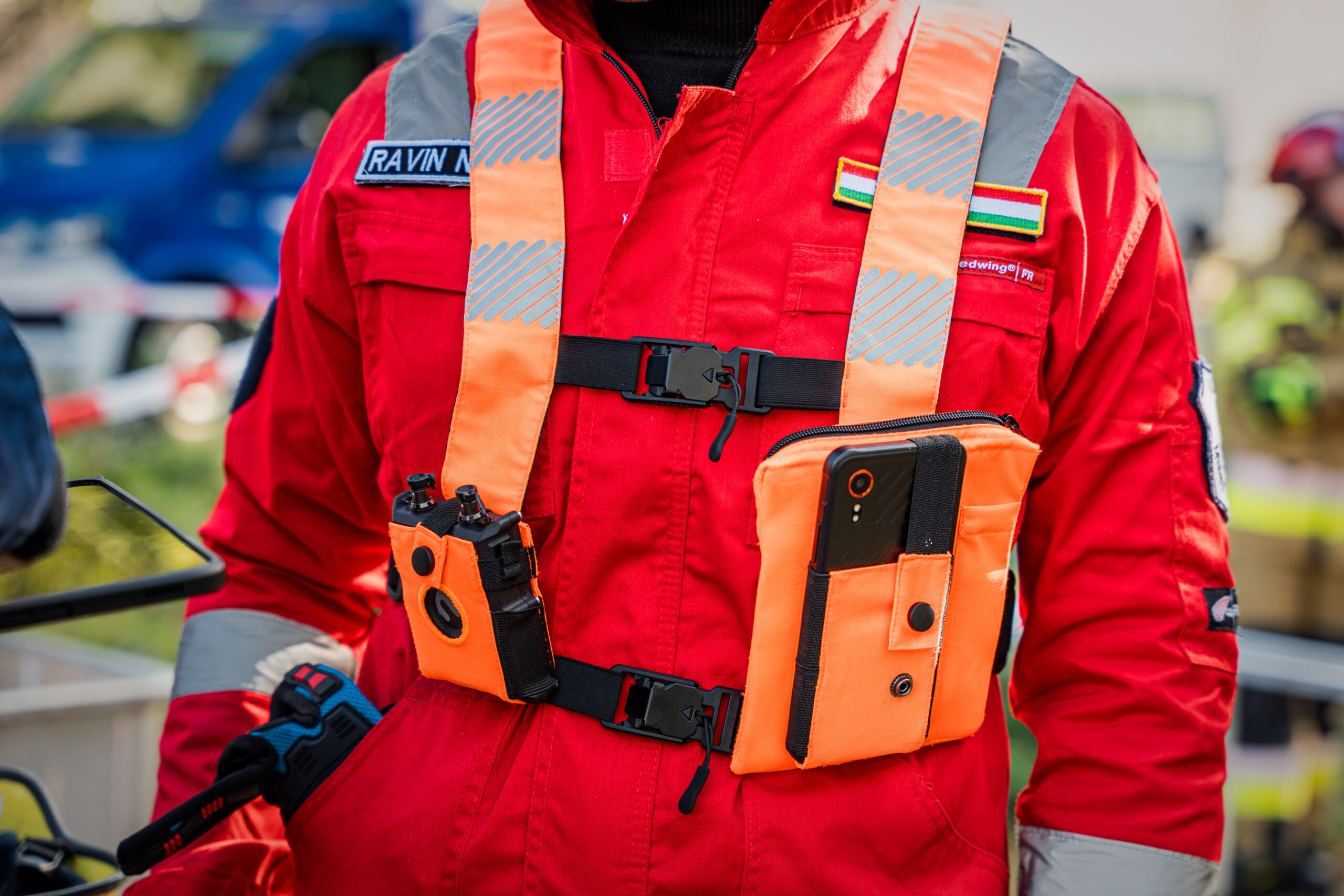 Firefighters equipped with Wearin’ wearables during the exercise